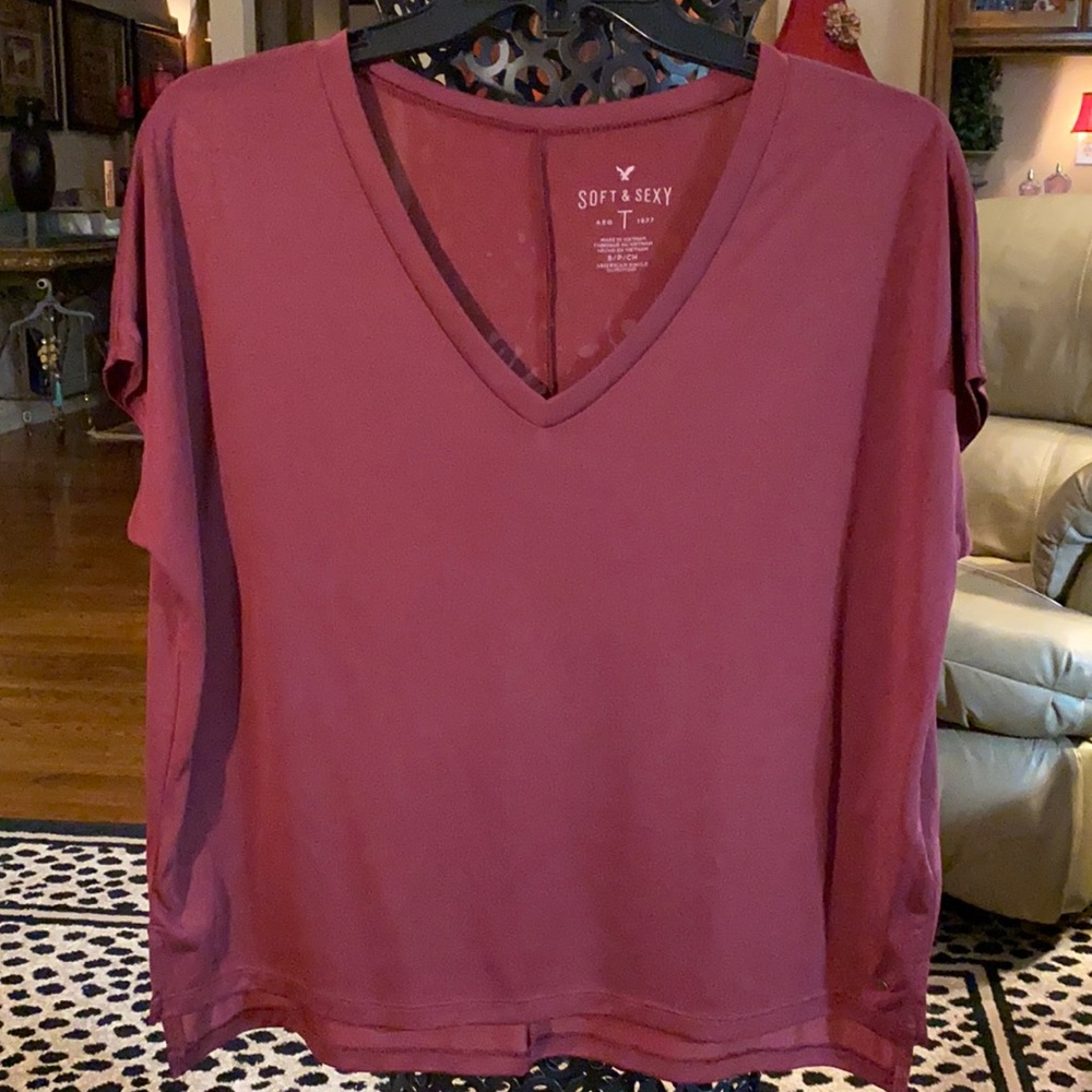 AEO maroon Soft & sexy T-shirt Small